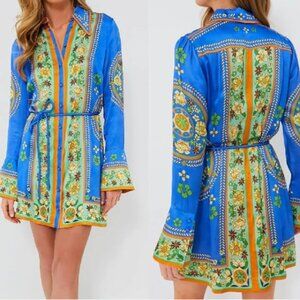 Alemais Inspired Printed Blue Dress